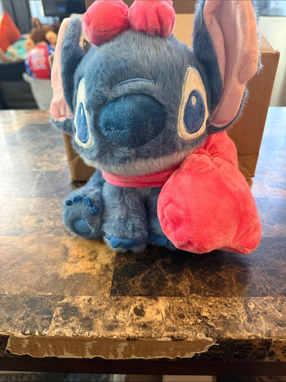 Stitch Toy with Pink Bow and Heart